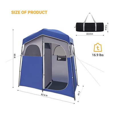 2 room portable shower tent double room automatic  portable outdoor dressing tent